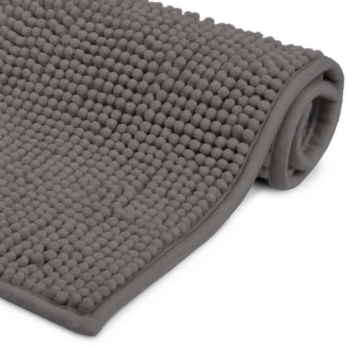 Bharatmotordrivingschool In Tapis De Bain Absorbant Antiderapant Moelleux Microfibre Chenille 80x50 Cm Gris Tapis De Bain Accessoires De Salle De Bain