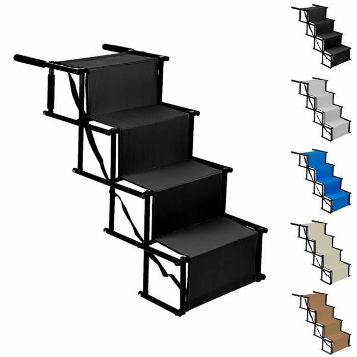 Comparer les prix de Escalier pour Chien - BELFOYER - 4 Marches - Pliable - Réglable - Supporte 50KG Noir