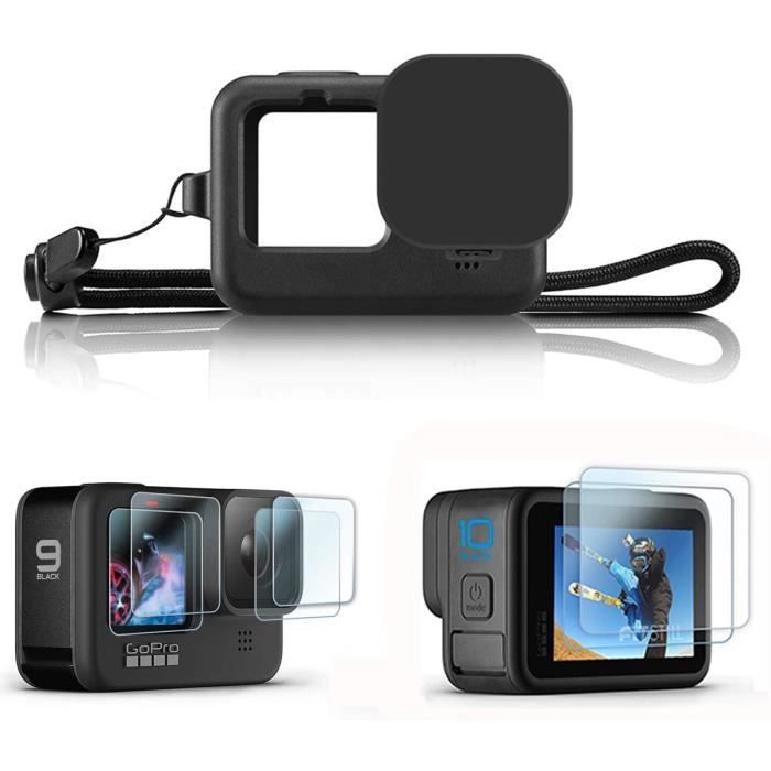 Étui Coque en Silicone pour avec Film d'écran Trempé Kit d'accessoires pour  GoPro Hero 10 / Hero 9 Noir