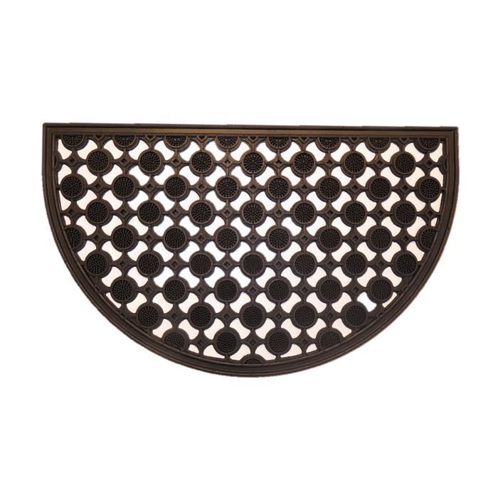 Tapis gratte-pieds extérieur en caoutchouc coloris noir et blanc - Dim : 45  x 75 cm - Cdiscount Maison