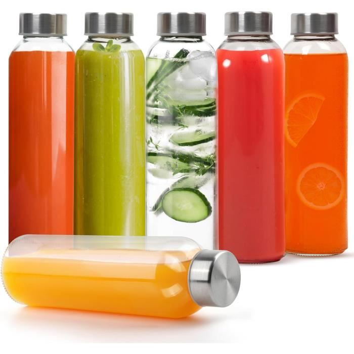 Bouteilles En Verre 500ml Avec Bouchon Mécanique - Lot De 6, Idéales Pour Bière, Huile, Vinaigre, Jus, Stockage Maison
