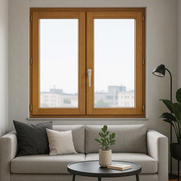 Fenêtre En Bois 2 Vantaux - Dimensions 145x100 Cm - Double Vitrage Argon - Gd Men