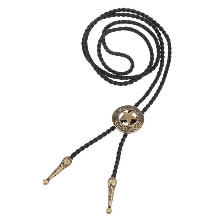 Lot De 2 Cravates Bolo Western En Cuir - Style Cowboy Avec Tête De Taureau - Unisexe Pour Homme Et Femme