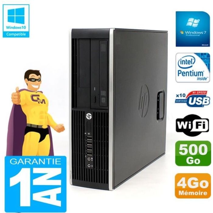 PC HP Compaq Pro 6200 SFF Intel G840 RAM 4Go 500 Go Graveur DVD Wifi W7