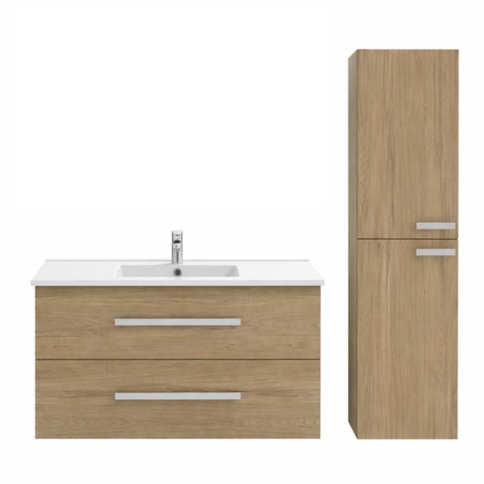 Pack meuble vasque 100 cm JACOB DELAFON Ola up chêne + colonne Pack meuble vasque 100 cm JACOB DELAFON Ola up chêne + colonne