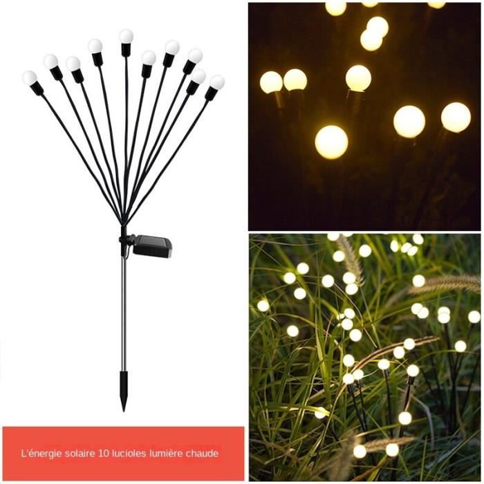 Lampe de jardin rechargeable solaire extérieure, imperméable à l'eau
