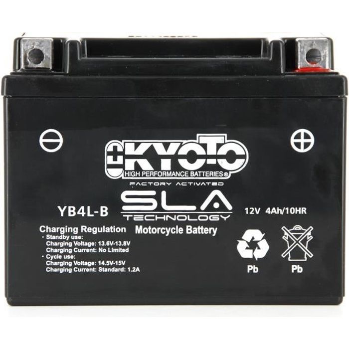 Tecnium Batterie SLA Tecnium pour Scooter Derbi 50 Boulevard 2009 à 2012 YB4L-B 12V 