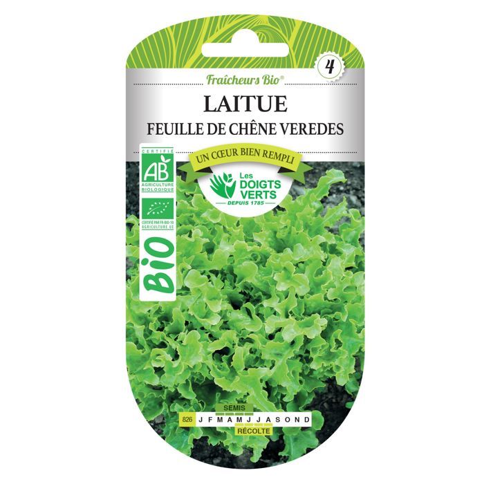 Comparer les prix de Graines laitue feuille de chêne veredes BIO Les Doigts Verts
