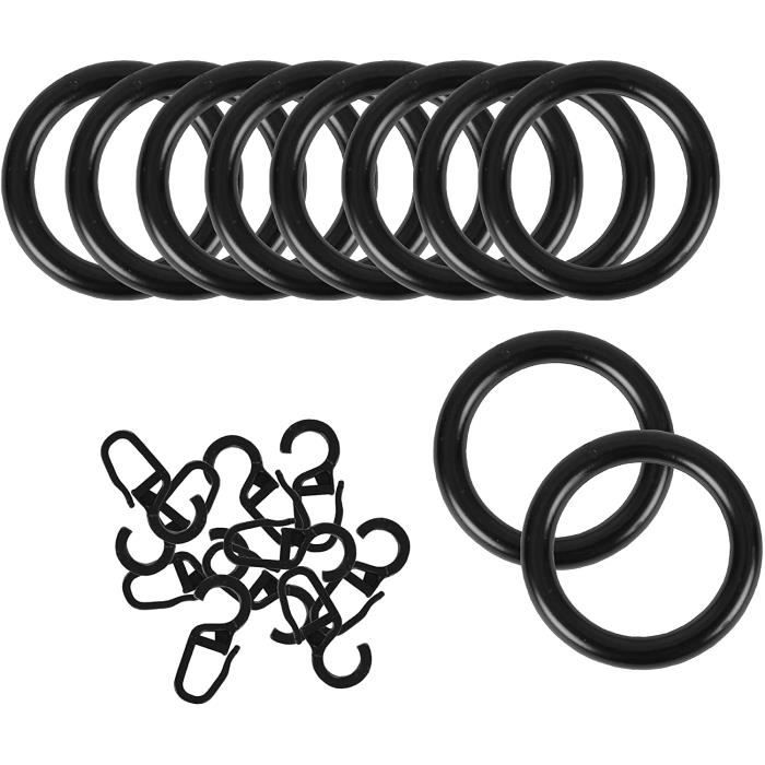 Anneaux Rideau Métal Avec œillets Fixes - 24 Pièces - Intérieur 40 Mm - Argent - Pour Tringle Jusqu'à 35 Mm