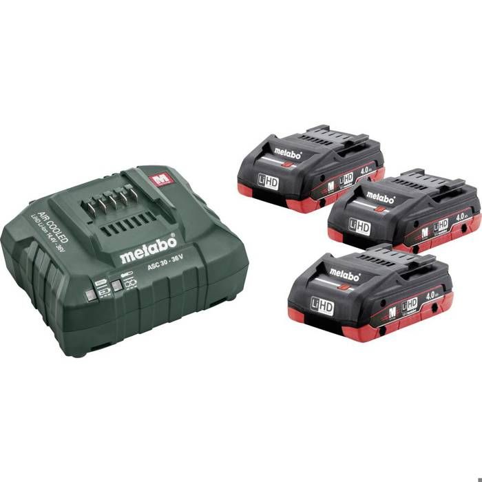 Metabo 685132000 Basic-Set 3 x LiHD 4.0 Ah Batterie pour outil et chargeur 4.0 Ah LiHD BATTERIE POUR MACHINE OUTIL