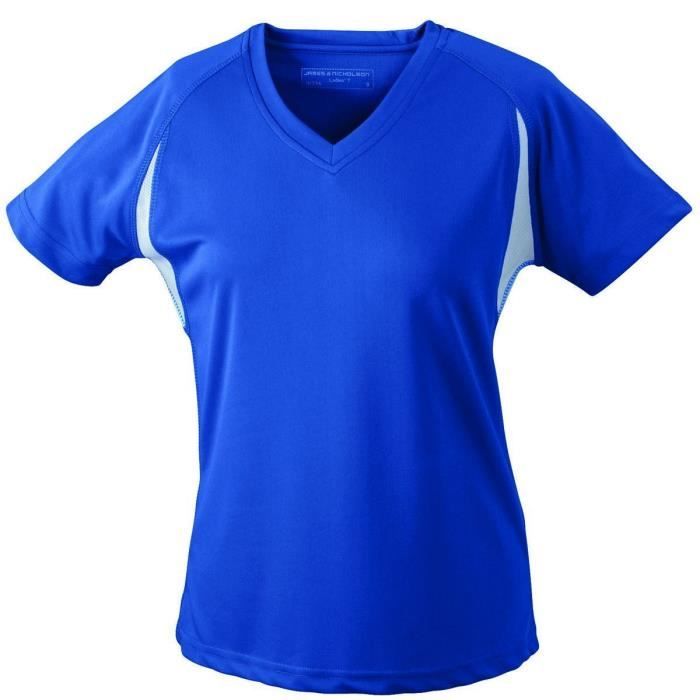t-shirt running respirant jn316 - bleu - femme - james & nicholson