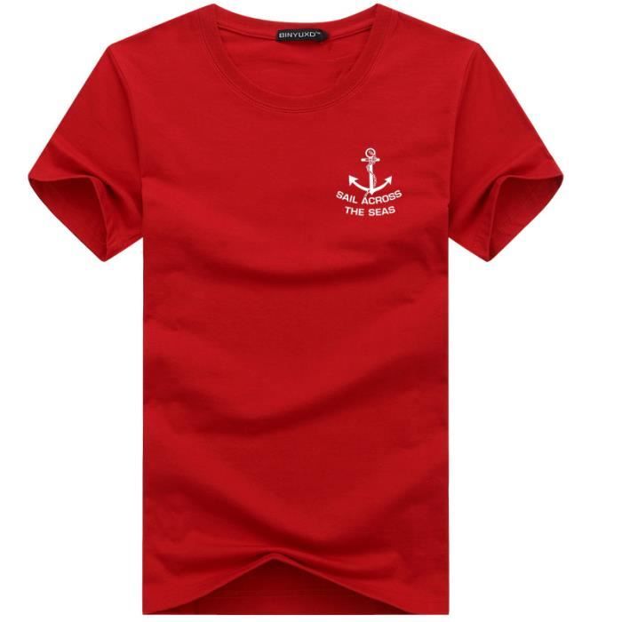 Tee shirt homme pas cher Grande taille Ancre impression Couleur