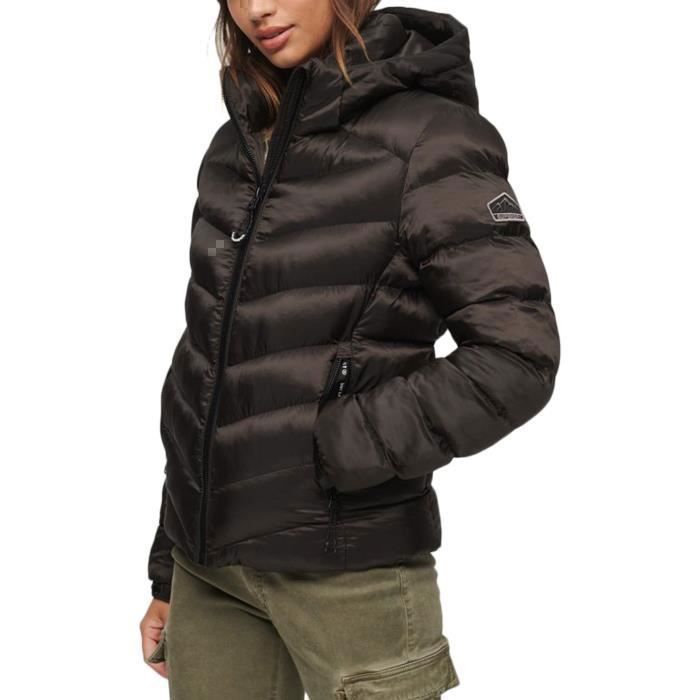 Veste Superdry Hooded Fuji Padded Jacket - Femme - Couleur Noir - Taille 8 Ou 10