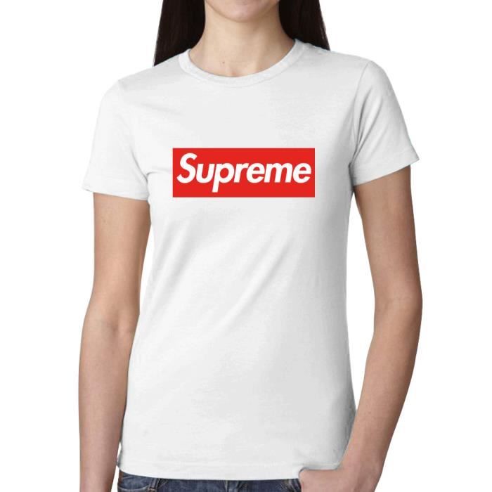 T-shirt Milan à logo Box Coton Supreme en coloris Blanc Femme Vêtements Tops T-shirts 
