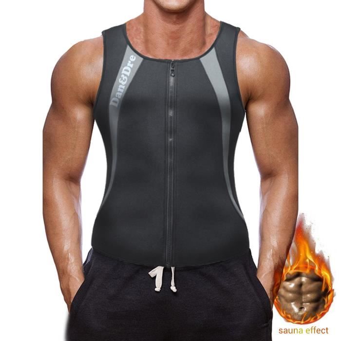 Dan&Dre® Débardeur Gilet vest de sudation Homme Combinaison Vêtement de sudation en Neoprene amincissant Body Shaper