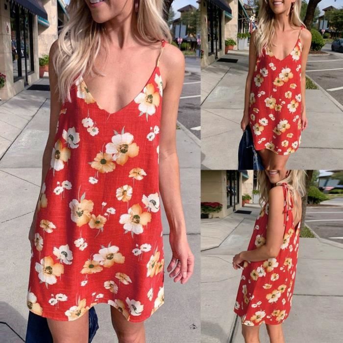 robe courte fleurie femme