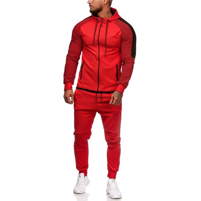 survetement rouge homme