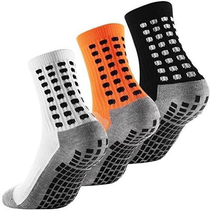 Lot de 3 paires de chaussettes de sport antidérapantes, anti-ampoules, pour homme, avec coussin antidérapant en caoutchouc