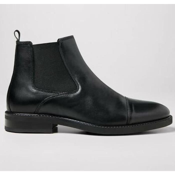 bottines chelsea en cuir noir pour homme devred - stiro - taille 41