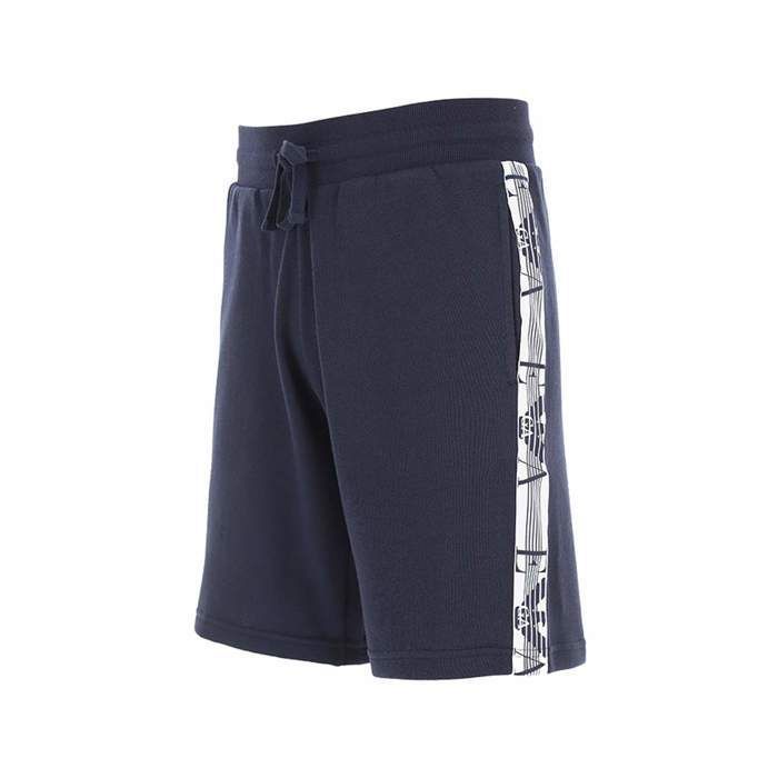 Short Emporio Armani - Homme Emporio Armani - Front logo - Emporio Armani Bleu - Coton - Vetement Emporio Armani