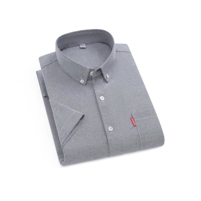 Chemise Homme Crop Couleur Unie Gris Boxy Adapté Casual Manche Courte Giosal-C | eBay