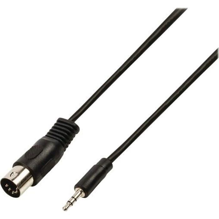Nedis Câble audio DIN 5 broches (M) pour mini jack stéréo (M) 1 m noir rond