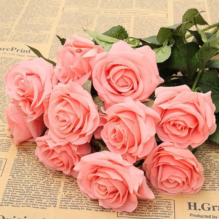 Uk 1020 Têtes Blanche Roses Fleur Artificielle Décoration