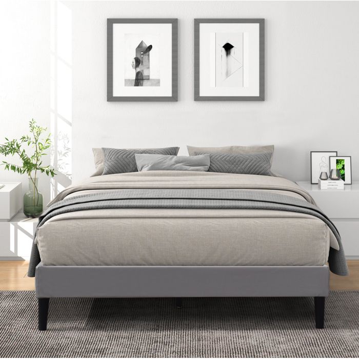 Sommier 180x200 cm - Dehoussable - 20 cm pieds - 2 x 13 lattes - Confort optimal - Usage quotidien - Housse lavable - Gris Sommier 180x200 cm - Dehoussable - 20 cm pieds - 2 x 13 lattes - Confort optimal - Usage quotidien - Housse lavable - Gris