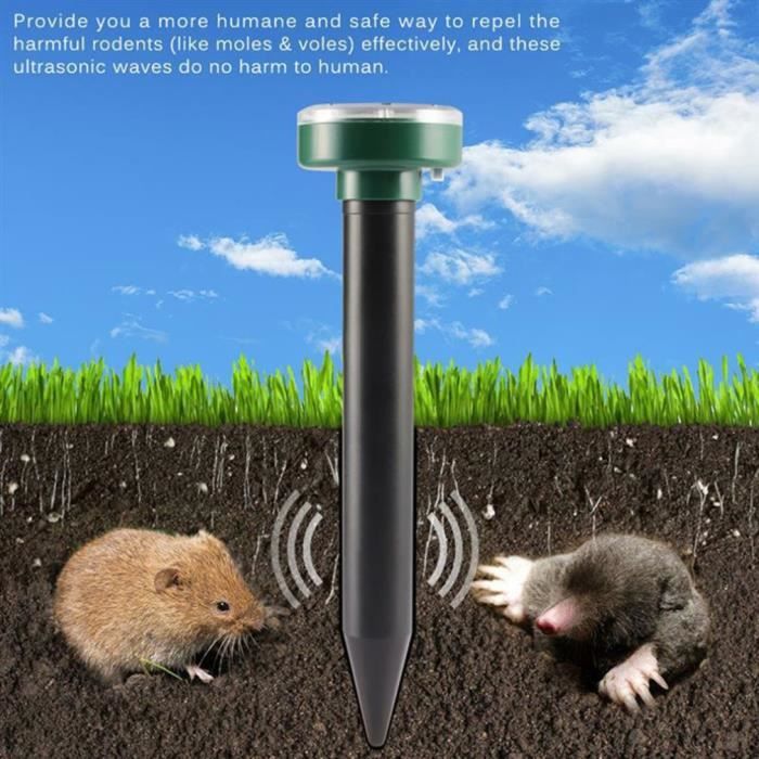 Répulsif Taupe Solaire à Ultrasons - Lot De 8, IP65 Imperméable - Pour Jardin, Pelouse, éloigne Taupes Et Rongeurs
