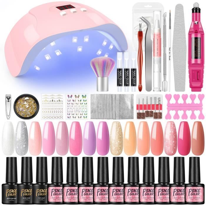 Ongles Gel Kit Vernis à Ongle 15 Pure Couleurs Gel Nail Polish Vernis