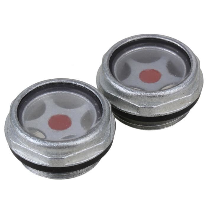 2 Pcs 16mm filet/é m/âle ronde niveau dhuile en plastique verre de vue pour compresseur dair