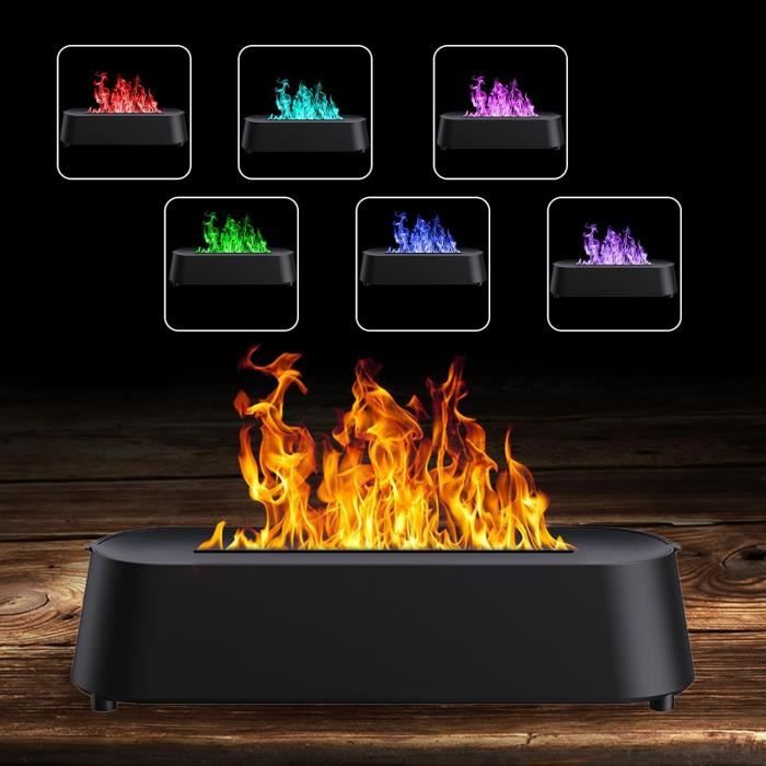 Diffuseur d'Huiles Essentielles Effet flamme 180 ML NOIR - InfomaxP