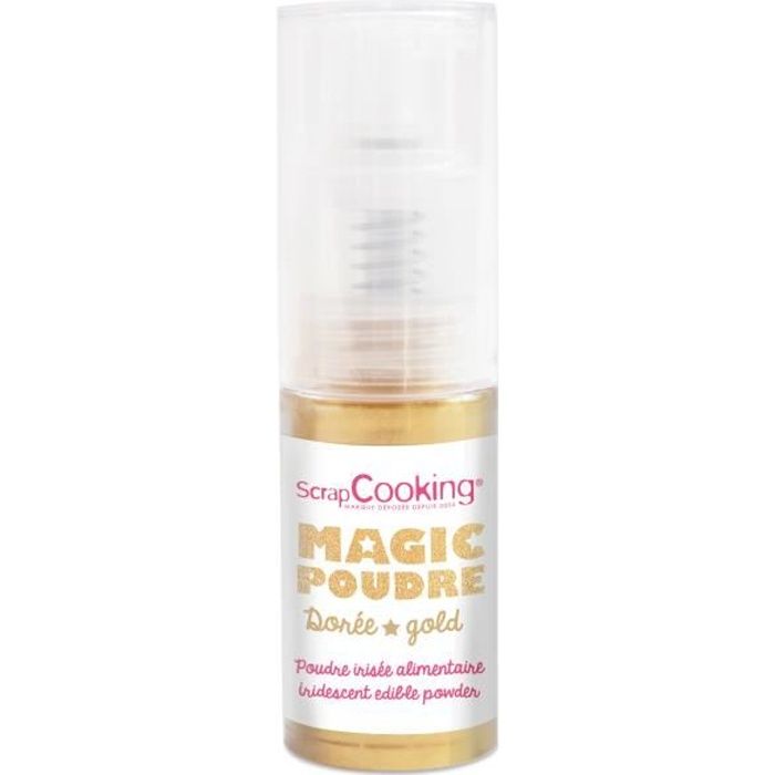 Spray alimentaire Magic poudre Dorée irisé - Scrapcooking