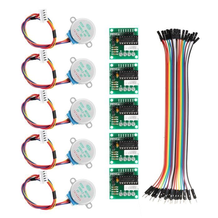 Moteur Pas à Pas 5V + Driver ULN2003 - Angle 5,625°, Réduction 1/64 - Compatible Arduino