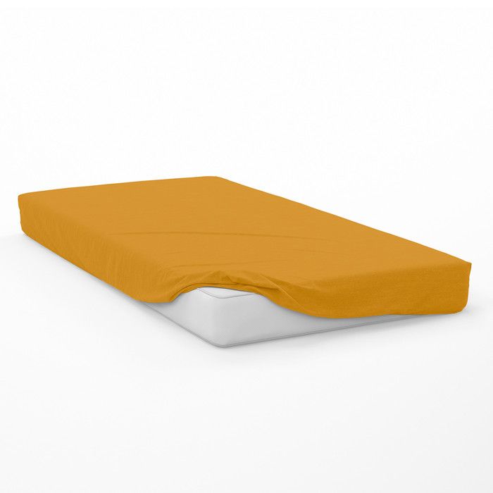 Drap housse en coton 57 fils 60x120 cm BEBE moutarde par Soleil dOcre