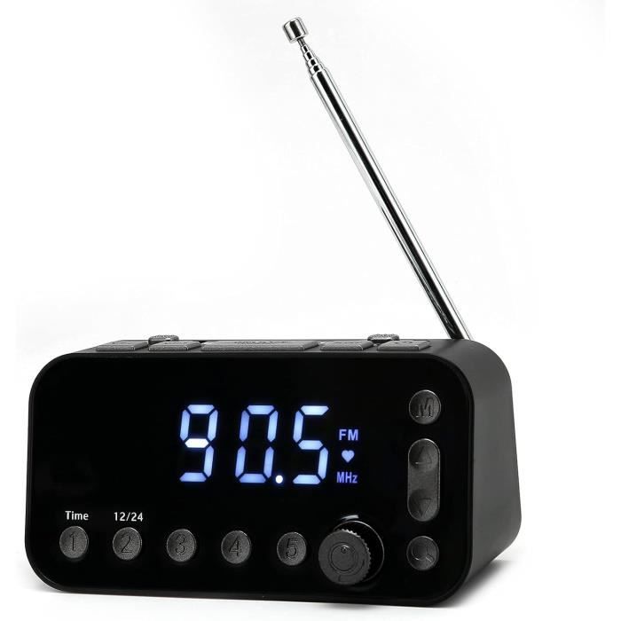 Nouveau Réveil à projection - Radio-réveil numérique FM à luminosité  réglable avec deux alarmes - Température, Hygromètre - Cdiscount TV Son  Photo