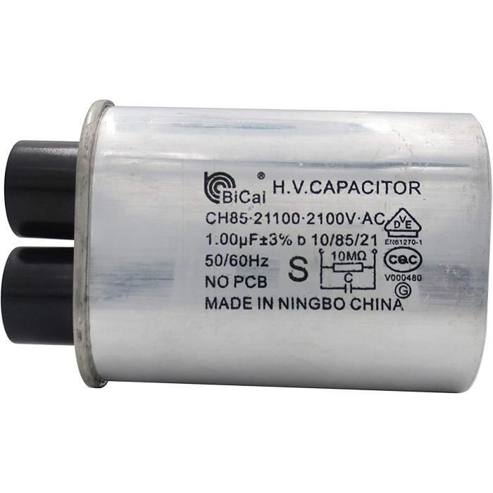 CONDENSADOR DE ALTA TENSIÓN PARA MICROONDAS CH85 21085 2100V AC 0.85 UF