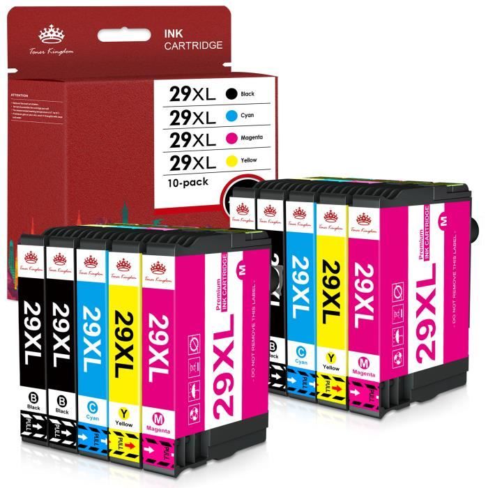 Cartouches D’encre Compatibles 29XL Kamo - Lot 6 (2 Cyan, 2 Magenta, 2 Jaune) - Pour Imprimantes Epson XP-235, XP-245, XP-332, XP-342…