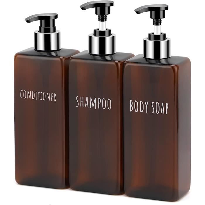 Distributeur de savon liquide 390 ml flacon pompe vide pour shampooing  lotion