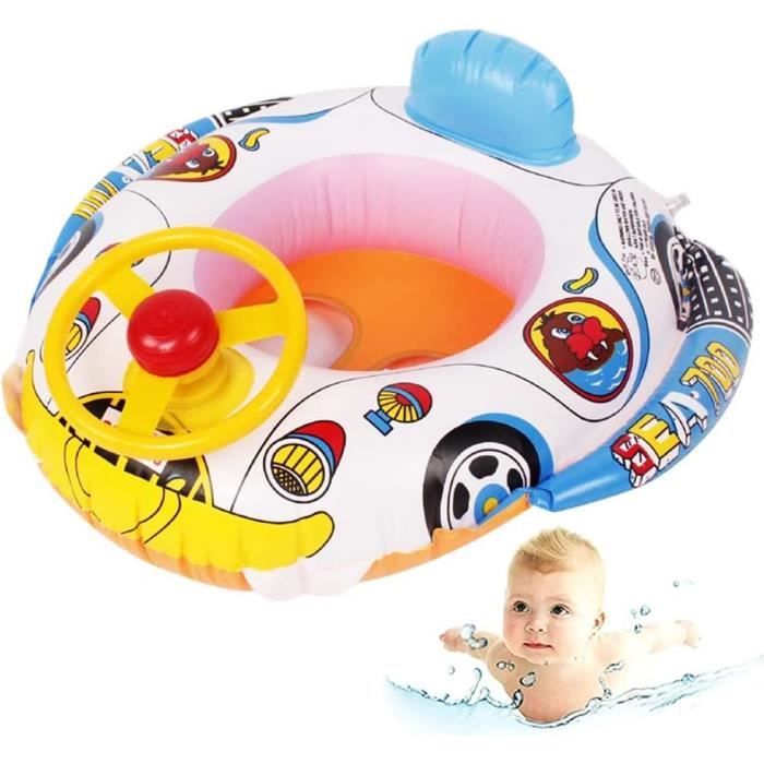 Bouée Bébé Gonflable Réglable Avec Dossier, Pare-soleil UPF50+ Et Pompe – Pour 3 à 36 Mois, Apprentissage Sécurisé