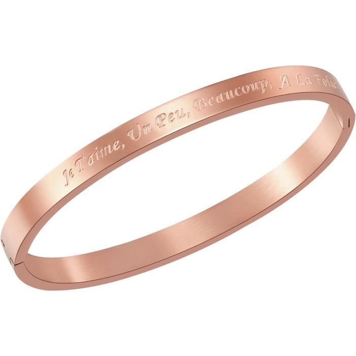 Bracelet Message Inspirant Femme - Acier Inoxydable Avec Phrases Personnalisables