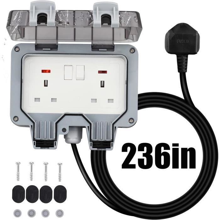 Lot De 4 Cache-Prises Extérieurs Étanches En ABS Blanc - Protection Murale Anti-Pluie Pour Prises Électriques