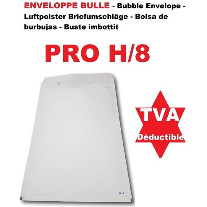 Enveloppes à Bulles PRO+ – Lot De 100, Format A/1 (90x165 Mm Intérieur), Papier Kraft Blanc, Bulles 10 Mm - 9