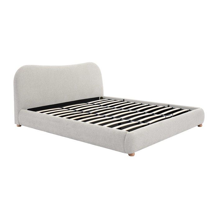 Lit coffre 180 x 200 cm - Tissu - Beige - VANARI