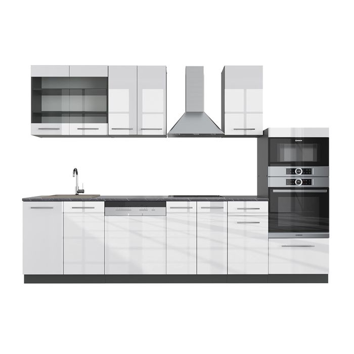 Vicco Cuisine Fame-Line, Noir rayé/Anthracite, 240cm, PT