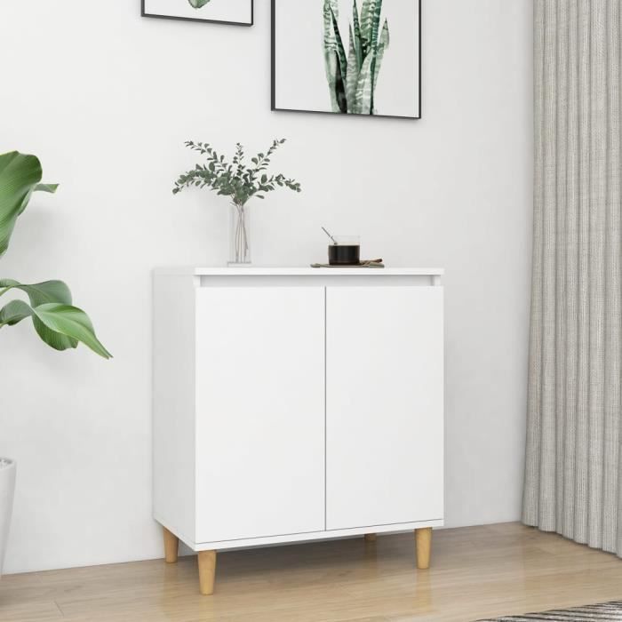 Buffet De Cuisine Moderne - Buffet avec pieds en bois massif Blanc 60x35x70 cm Aggloméré 1828Kg FR2023