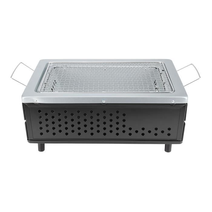 Gril Hibachi Portable En Fonte - Petit Barbecue Japonais De Table - Parfait Pour Camping, Pique-nique - 2