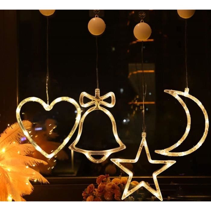 RosyFate Lumières de Fenêtre de Noël, 3 x Lumière de Fenêtre à Ventouse  led, Guirlande Lumineuse Fenêtre Noël, Lumières de Décoration de Noël,  Decoration Noel Interieur Maison (A) : : Luminaires et
