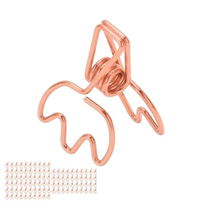 100 Pièces Trombones En Forme De Goutte D'Eau Or Rose - Créatifs Et Robus Pour Bureau Et Loisirs