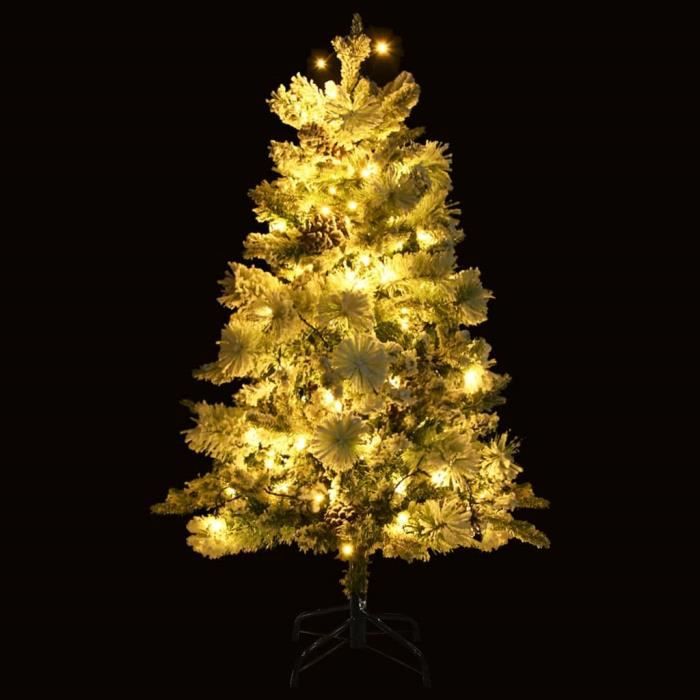 TIP Sapins de noël Sapin de Noël neige floquée et LED et cônes 120